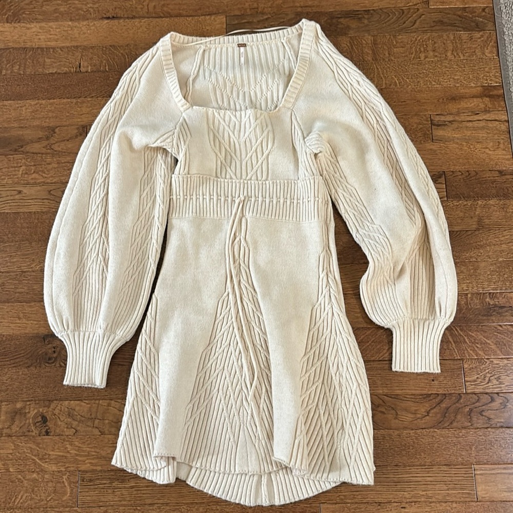 Free People cream sweater dress